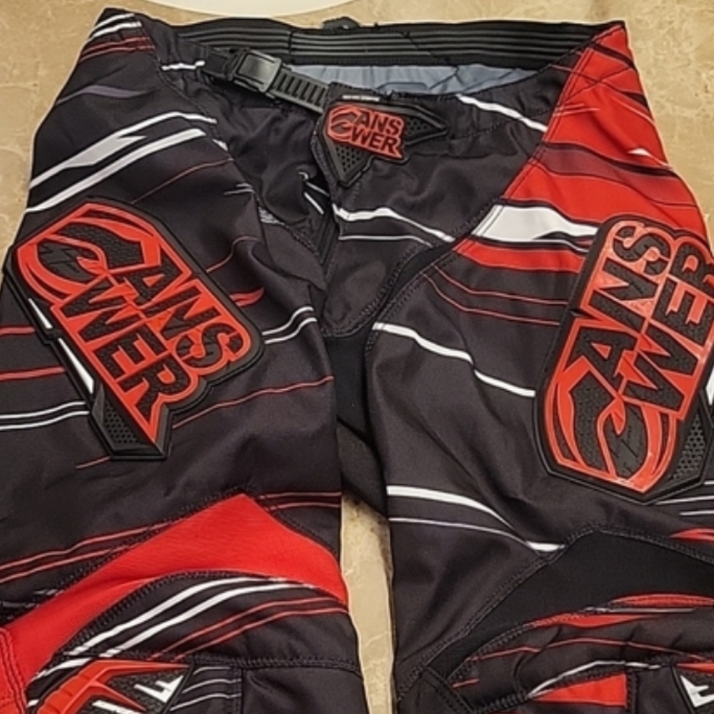 ANSWER SYNCRON ADULT MOTOCROSS PANTS, 2013, RED/BLACK, SZ US-28
